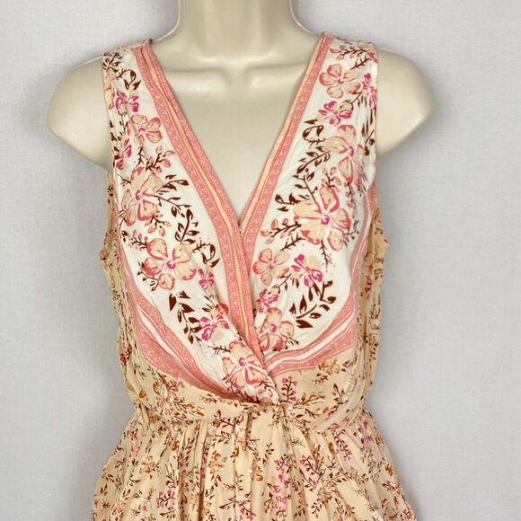 Umgee Tunic Dress Womens Medium Ditsy Floral Mock Wrap Romantic Boho Cottagecore - Picture 2 of 14